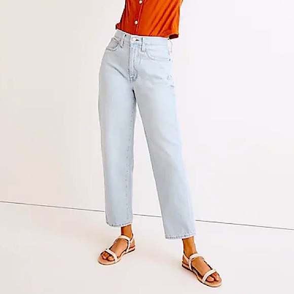 Madewell Petite Balloon Distressed Jeans in Baleberry Wash Size 25 Petite - Picture 1 of 12